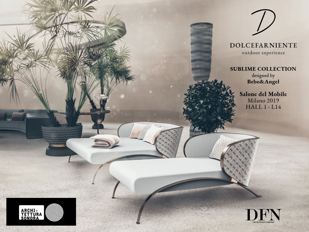ArchSonora's tweet photo. Architettura Sonora will be at Salone Del Mobile! We are very excited to be partnering with Outdoor Design Excellence 'Dolce Far Niente'. 
Find us at HALL 1 STAND H15L14 #salonedelmobile2019 #ArchitetturaSonora #LuxuryOutdoor #SoundSolutions #DesignSpeakers #HighPerformingAudio https://t.co/7m4alNSXFt
