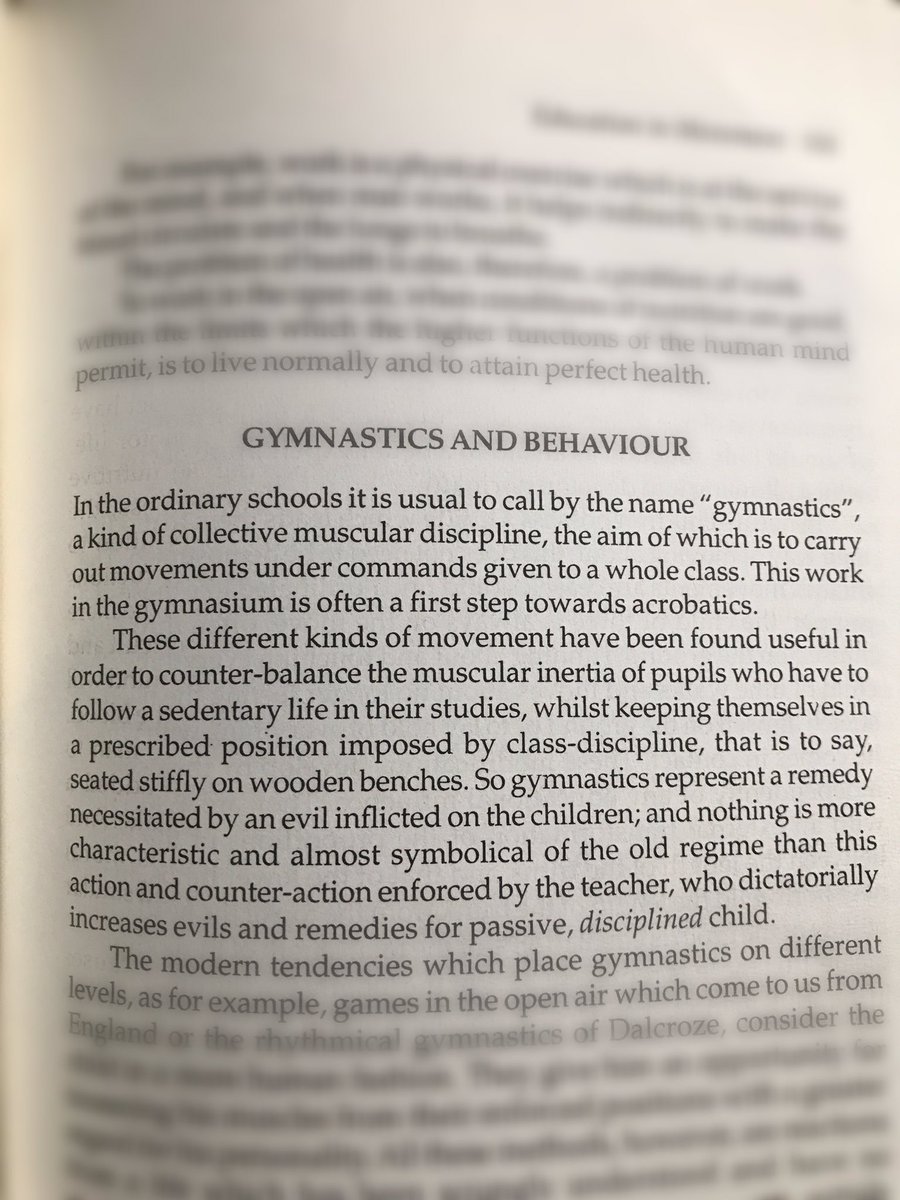A3 #WePlayChat found this from Maria #Montessori in 1948. Why are we concerned about behavior benefits instead of what causes the problem in the first place?