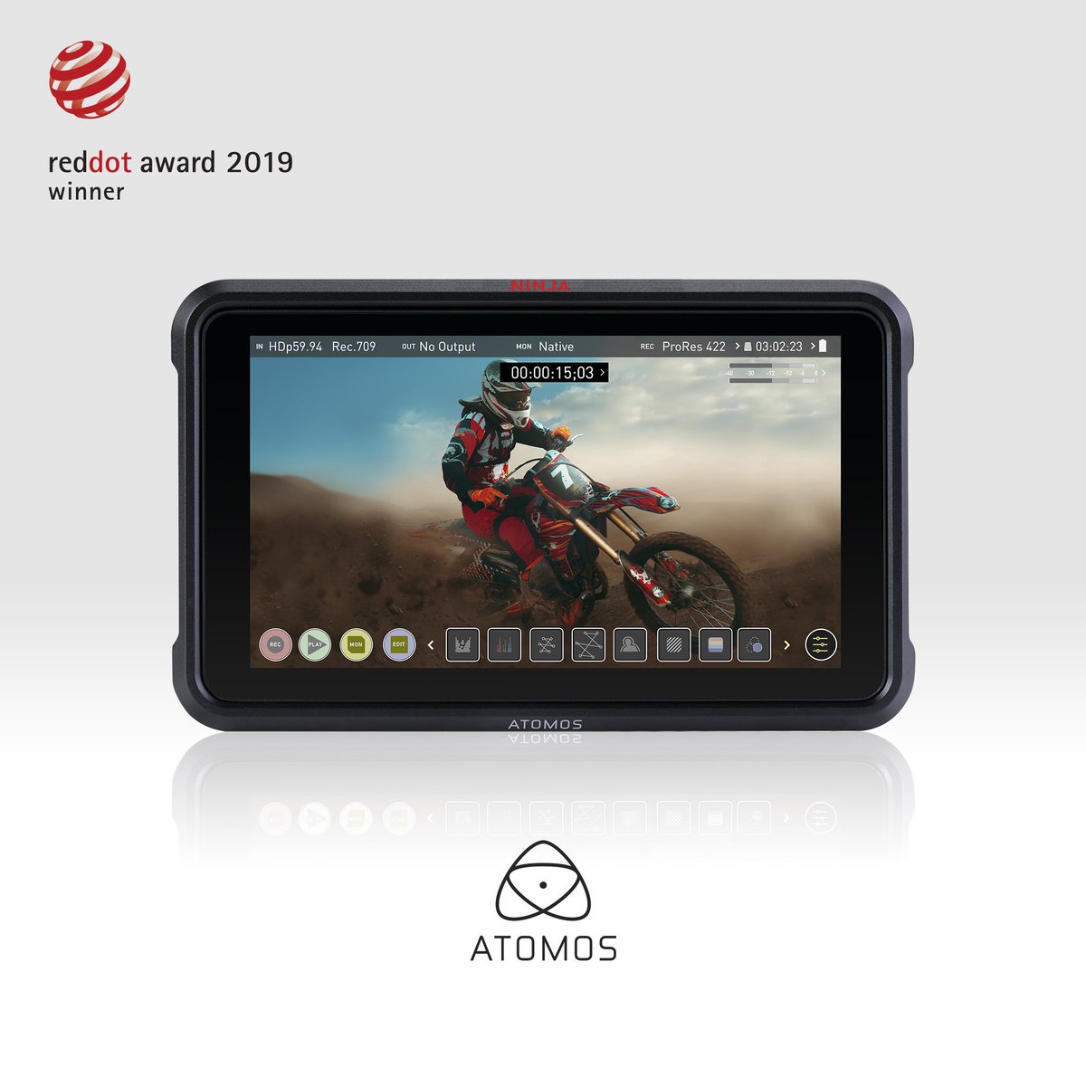 We are honoured to have received the prestigious 2019 Red Dot Award, recognising exceptional product design for the Atomos #NinjaV. 
We would like to thank the Atomos community for continued support.

atomos.com/ninjav

#reddotawards2019 #atomos #reddotwinner #reddotaward