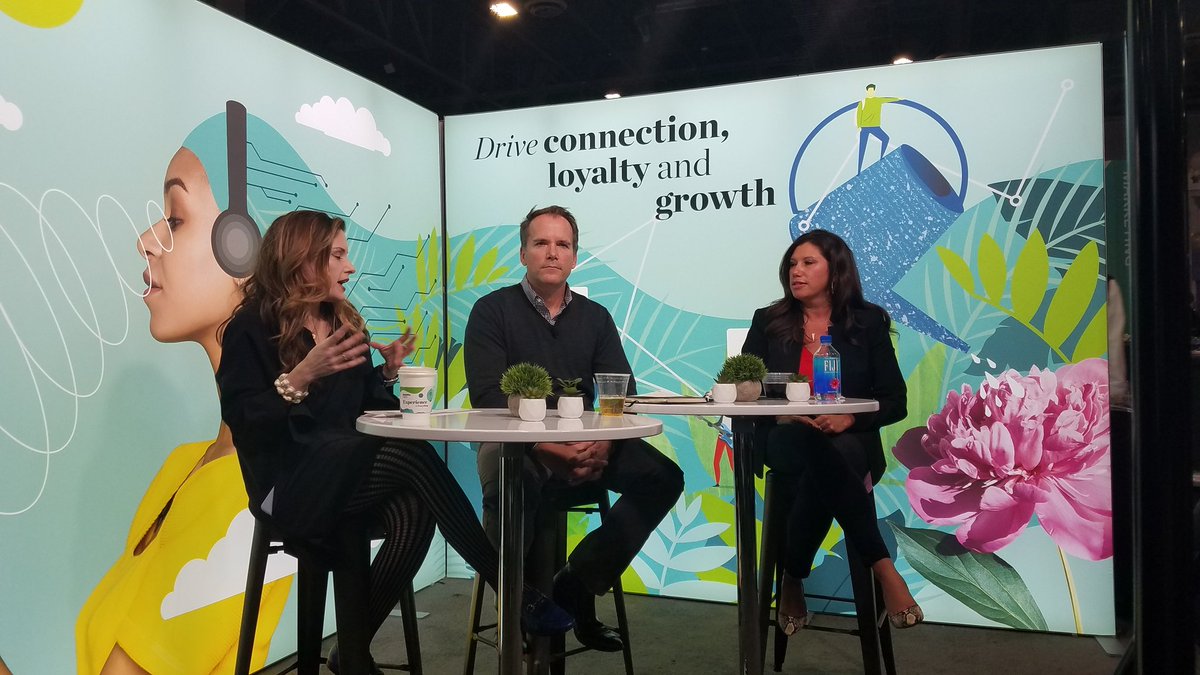 DeloitteDigital's tweet photo. Give people not something to buy, but something to buy into. People will buy into loyalty, not transactions. @JoannaChampagne from @DoblinGlobal on elevating the human experience. #elevatehx #AdobeSummit2019 https://t.co/UzK6OriwIO