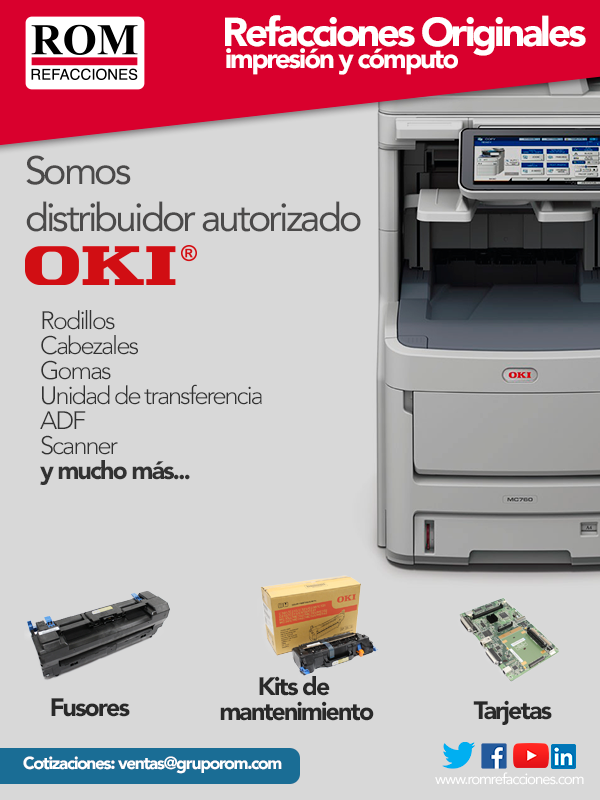ROMRefacciones's tweet photo. En #ROM podrás adquirir refacciones originales de la marca #Okidata
Cotiza tu refacción al correo: ventas@gruporom.com
•Cobertura nacional
•Garantía
•Atención personalizada
#empresas #negocios #impresoras #multifuncionales #tarjetas #rodillos #ADF #Fusores https://t.co/UvbC8WyJq2