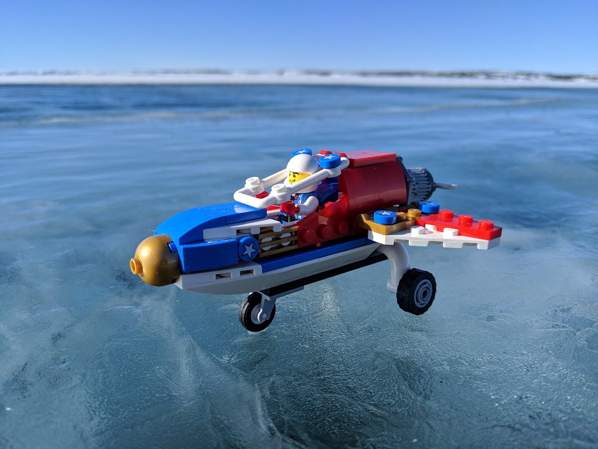 ducksdonottweet's tweet photo. Maybe not quite what @LEGO_Group expected- this Rocket Car is thundering down the #iceroad at record speed! #iceroadfun #yellowknife #yzf https://t.co/vSRDrmIPGA