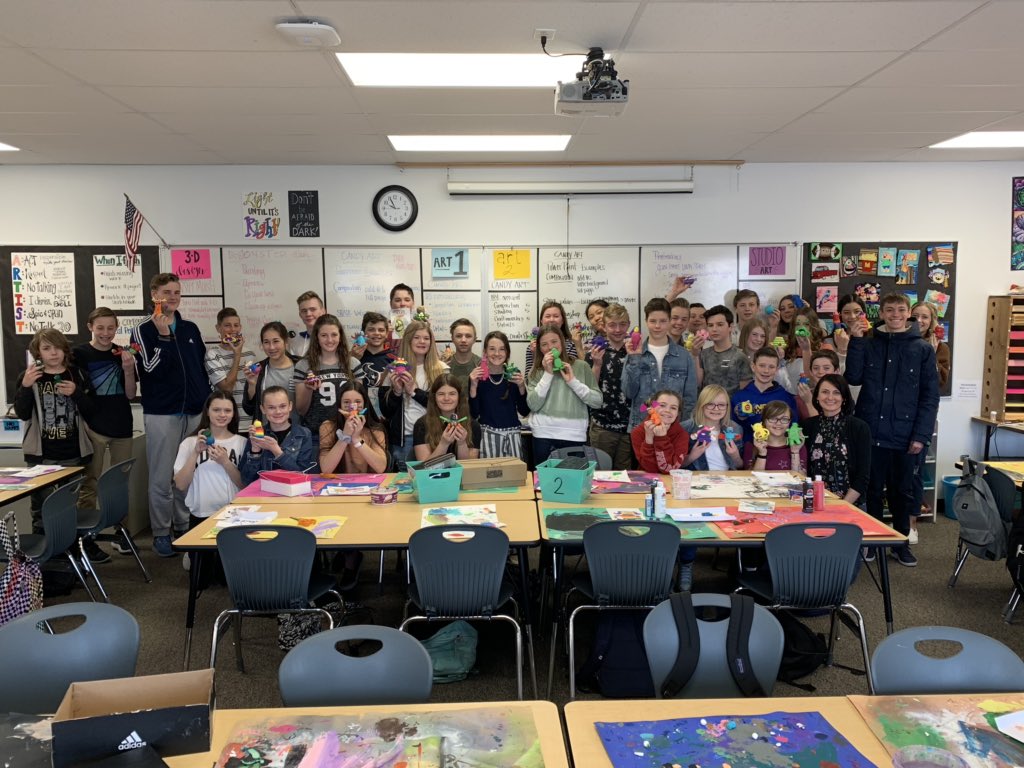 Ms Kirstan Johnson’s 3D art class and their monsters. Awesome creative work happening at Centennial jr High in Davis District!