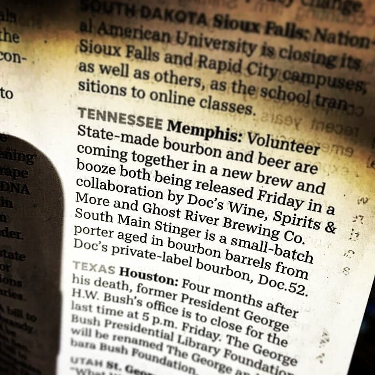 docsmemphis's tweet photo. No big deal, just @DocsMemphis and @GhostRiverBrewing mentioned in @USAToday ๐ฎ๐๐
#docsmemphis #doc52 #notjustaliquorstore #ghostriverbrewing #bourbon #craftbeer #ilovememphis #usatoday #whiskey #bourbonbarrel #barrelaged #beer https://t.co/TRGmm3HicE