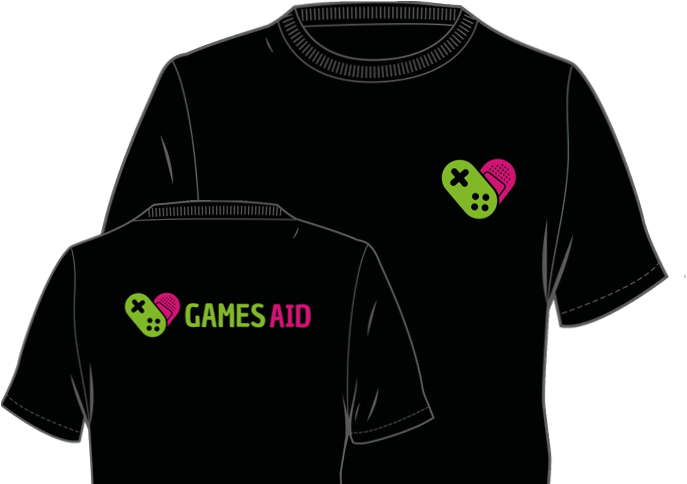 londongamesfest's tweet photo. We're supporting @GamesAid at #LGF19's HUB event next week: buy a special, limited run GamesAid t-shirt for £16(+VAT) and every penny profit goes to help good causes. Even works on free tickets - purchase as an add-on and collect at the event! https://t.co/BKzgZWeszY https://t.co/J1uaHCsmON