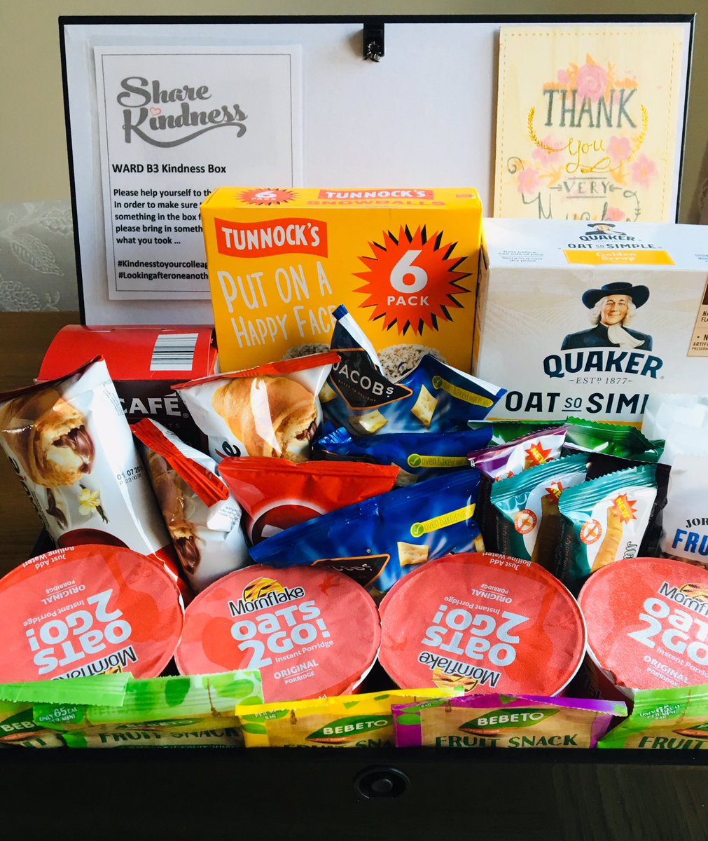 kmljjj's tweet photo. Another break room kindness box going out tomorrow morning @boltonnhsft
#AcuteAdultCareDivision
#kindesstoyourcolleagues
#Lookingafteroneanother
Loving the fact that teams are replenishing these for eachother ... once we start them off 🙌
@bridgetlees1 https://t.co/d8fsPoEycx