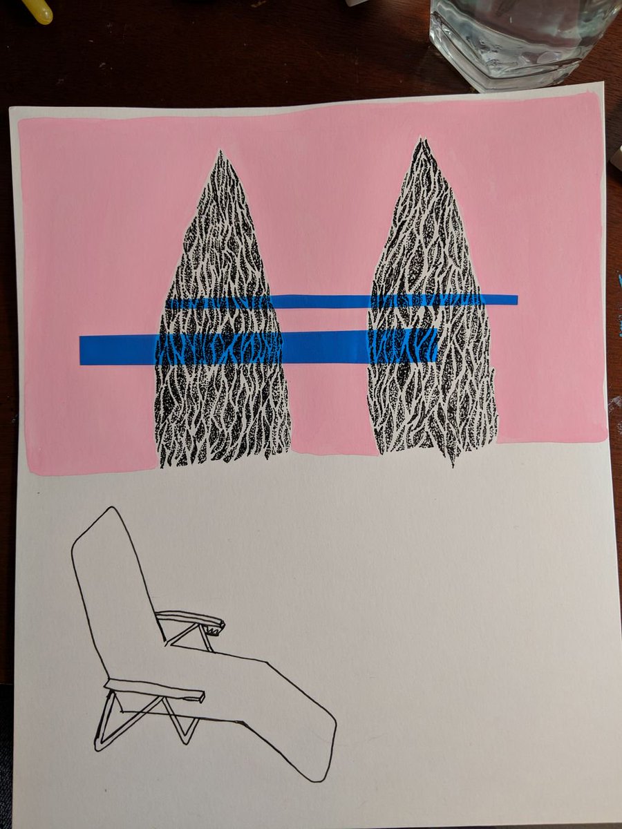 Callamitys's tweet image. Weaving patterns. I think I&apos;ll make a series of tiny #topiaries that have the pink and blue bands across. #plantsonpink #plantproblems