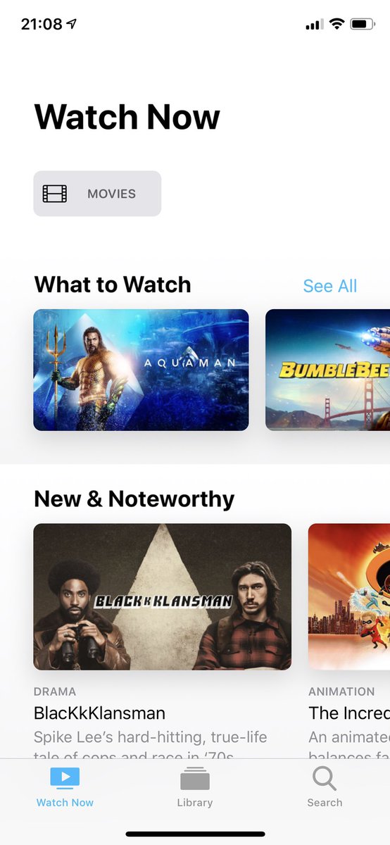 iSWUpdates's tweet photo. This is the new Apple TV app (that’s how it looks outside the US at least). Seems like an updated version of the Movies/Films tab in the iTunes Store app #AppleTV #iOS123 #iOS123DevBeta1 https://t.co/RnZy22K7oZ