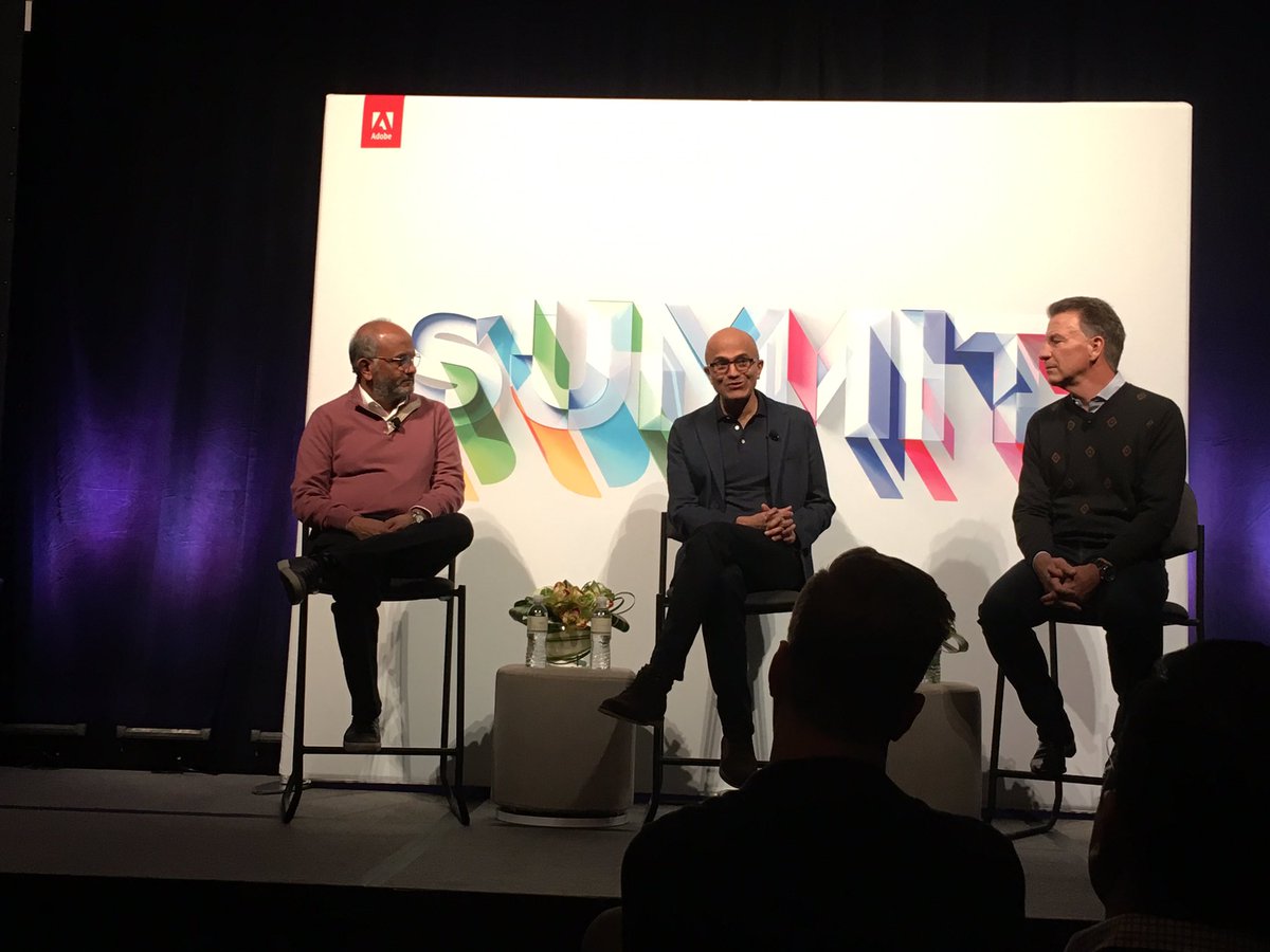 SashaVerbitsky's tweet photo. Up close with the 2 brightest CEOs in tech at #Adobesummit19 https://t.co/ZfNPAVsRPk