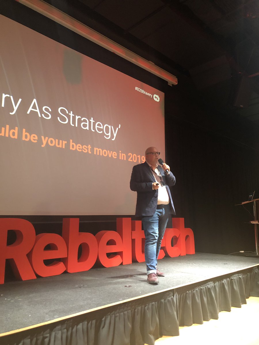 “Bravery and creativity = increased % likelihood of survival” <a href="/MarkChoueke/">Mark Choueke</a> #B2BBravery