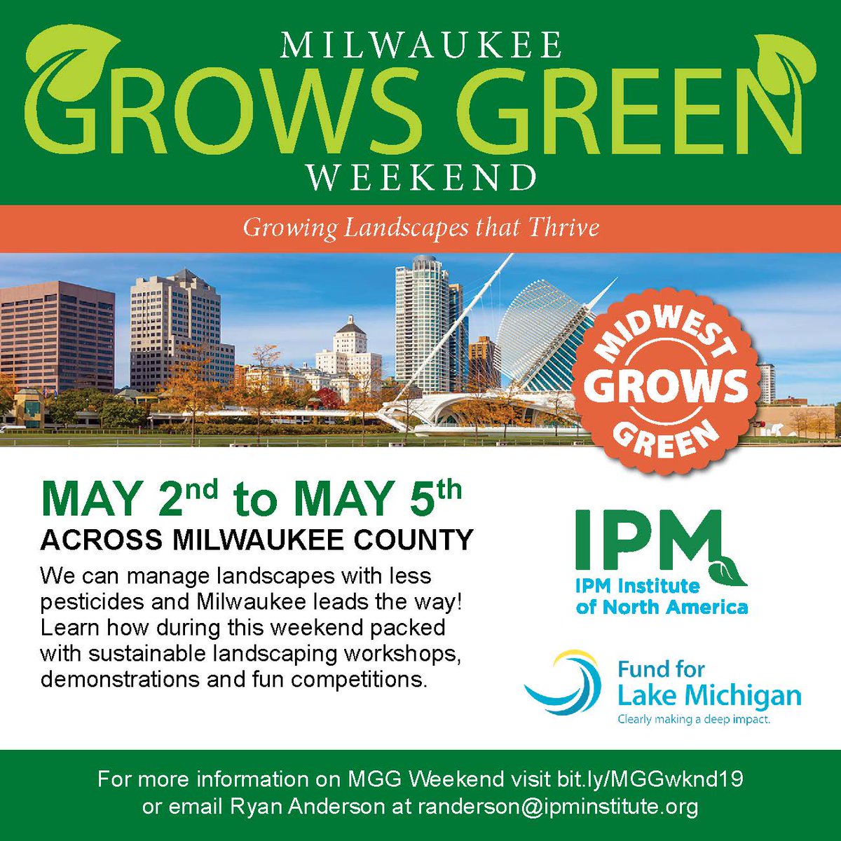 ToxicFreeMW's tweet photo. We’re thrilled to announce Milwaukee Grows Green Weekend! Four days packed with sustainable landscaping educational activities. Please RT, follow #MGGweekend & visit https://t.co/K7HN3BRg83 to learn more https://t.co/V2mS6nVqci