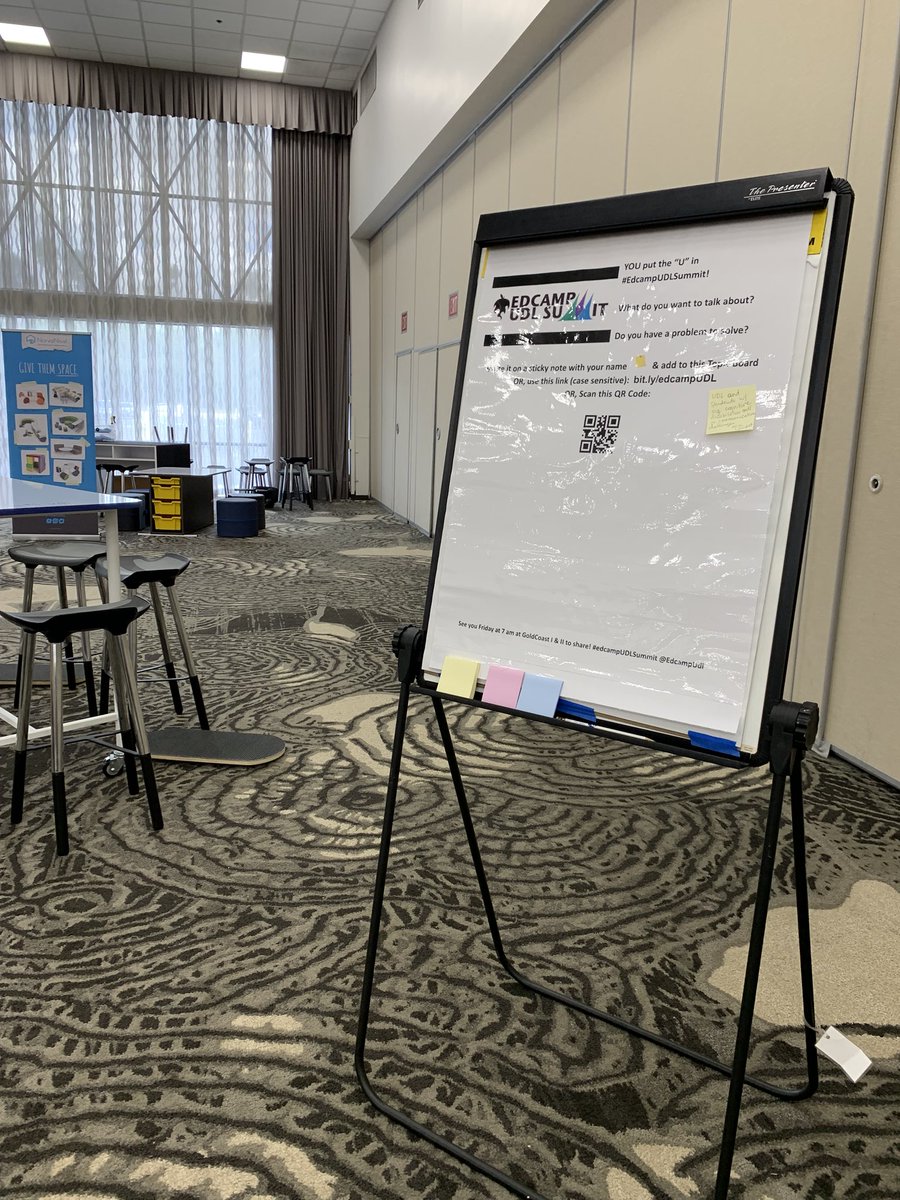SpedTechMia's tweet photo. Hey #UDLFam the Topic Board is up in the Universal center. You can scan the QRcode or use the https://t.co/EwhkKHjQBv to add to our virtual topic board! Wohoo! See you Friday at 7am for convos, coffee and SWAG! #udlirn #edcampUDLsummit #udlchat #at #teachers #udlhe https://t.co/aAFUw9gErK