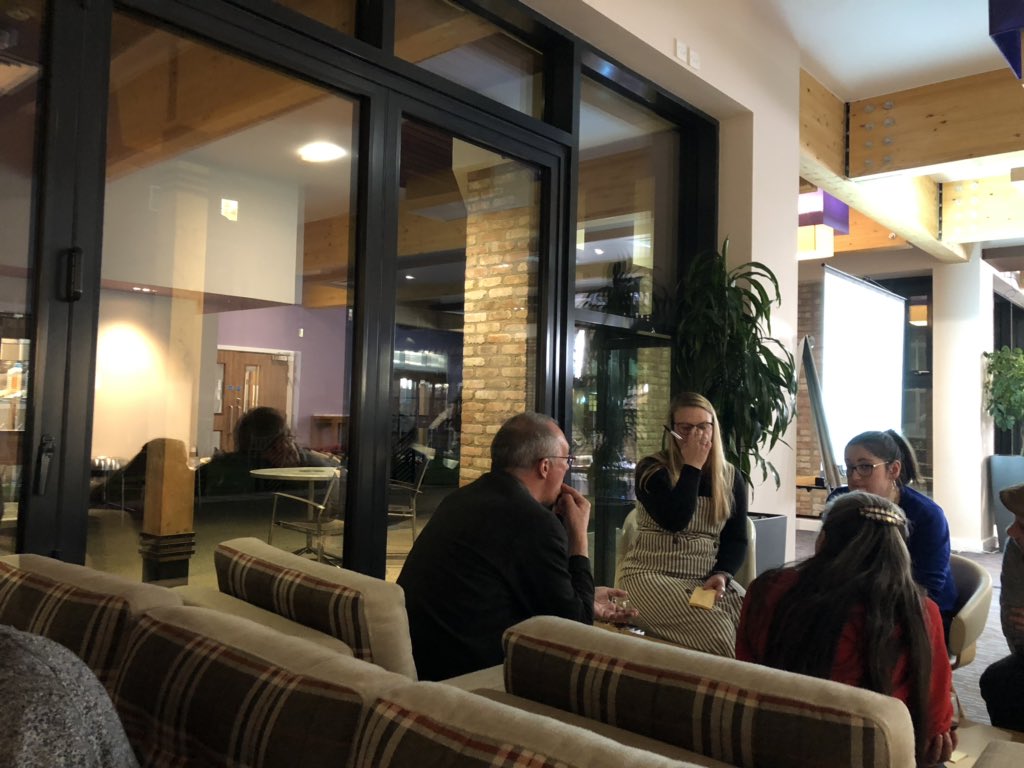 ICCMYSJ's tweet photo. Group discussions going on around the different approaches that practitioners are using in the first five minutes when working with groups! #communitymusic #ICCMStudents https://t.co/GWNgRnPgOw