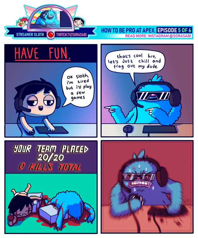 DailyApexHQ's tweet photo. How to be Pro at Apex! 😂

(via: Reddit/Sorasabi)

#ApexLegends #apexmeme #ApexSeason1 https://t.co/NKwkvf0khT