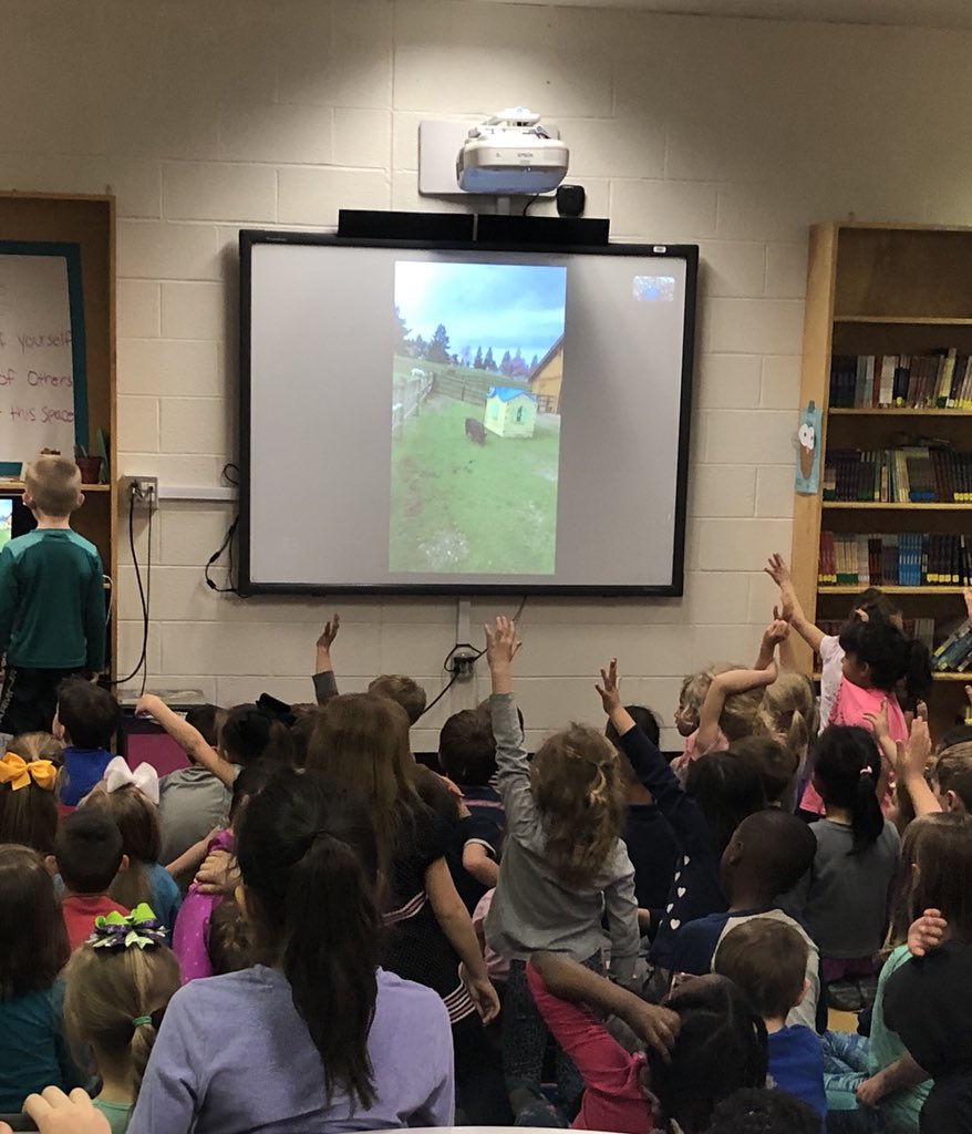 hstovall12's tweet photo. Kindergarten loved Skyping with the Second Chance Ranch today. https://t.co/9ZcuXqqnea