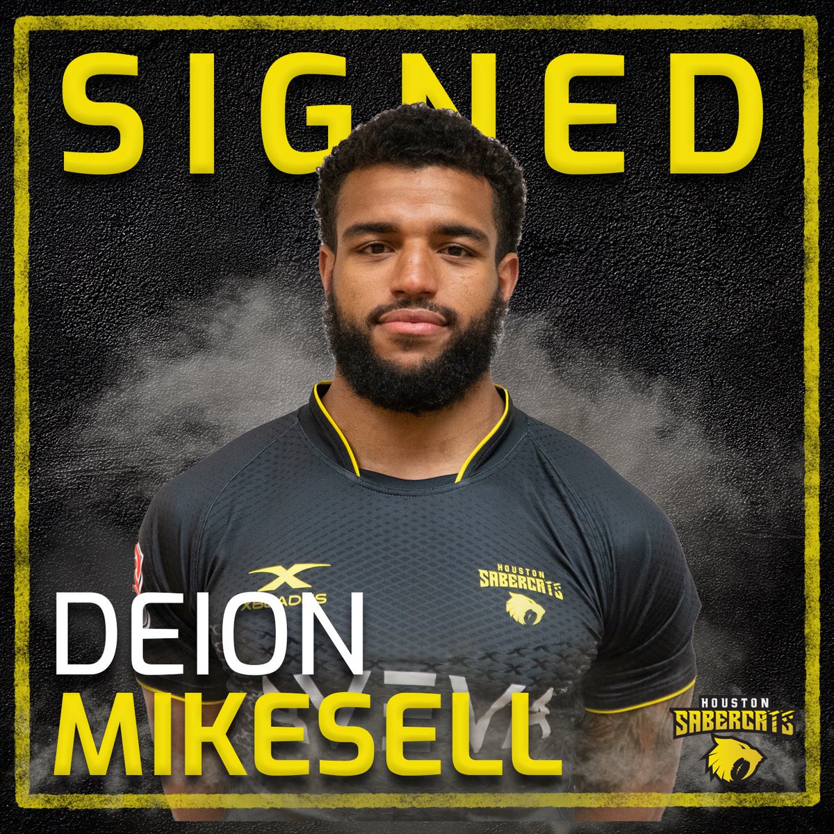 HOUSaberCats's tweet photo. We are excited to welcome Deion Mikesell to Houston and the SaberCats. Deion is a capped Eagle and an up and coming American talent with bags of athleticism and power. Welcome to the squad Deion! π―π€ https://t.co/rCdQR3NtYg
