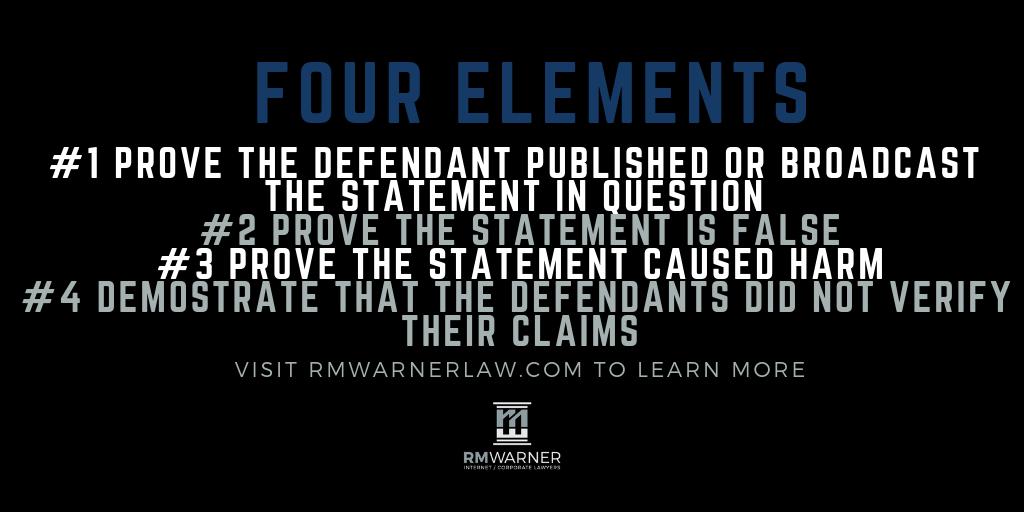 RMWarnerLaw1's tweet image. #Defamation Lawsuits are complex. If you know how to prove the elements of defamation, you can increase the chances of obtaining relief. Work w/ the #InternetDefamation #attorneys at RM Warner Law to help build your case. Visit RMWarnerLaw.com today. #internetlaw