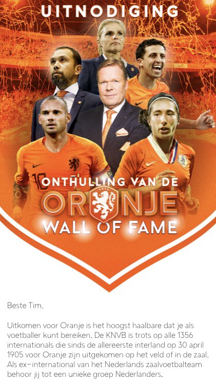 Trots! Over 1 maand sta ik met 1355 andere internationals op de Wall of Fame in Zeist #onsoranje