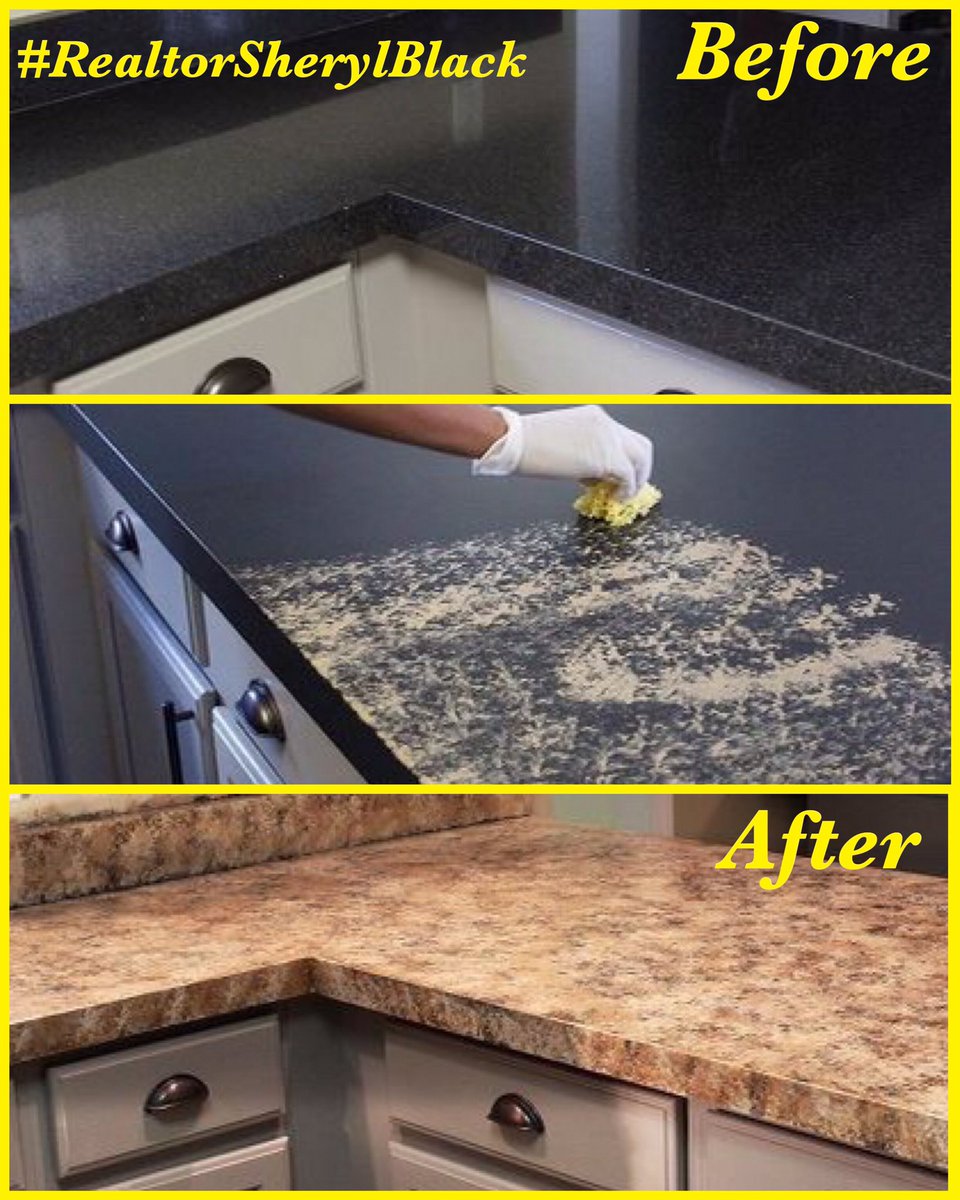 AZRealtorSheryl's tweet photo. Don’t like the color of your granite? Paint it!  🎨🖌 Paint solves everything from countertops to cabinets to floors to walls. 😳👏🎨 My Facebook page also shows a great example of how to use epoxy resin on countertops. #realtorsherylblack  #countertops   https://t.co/t3iDgFefeK https://t.co/IkZZR1G62G