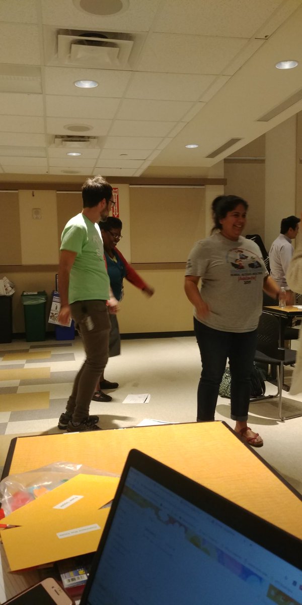 math_jcsanders's tweet photo. Math teachers dancing and solving problems. Yes, math is fun! #AISDproud @nancy_lead4ward @lead4ward @AISDMathematics https://t.co/a017gYazGp