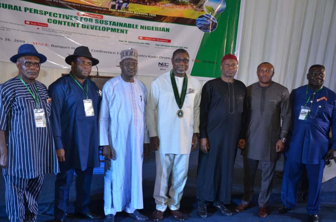 HonEmmanEkon's tweet photo. Earlier today, I delivered a key note address at a workshop on Rural Perspectives for Sustainable Nigerian Content Development organised by the Nigerian Society of Engineers (NSE), Abuja. https://t.co/GNxaWWAYLT