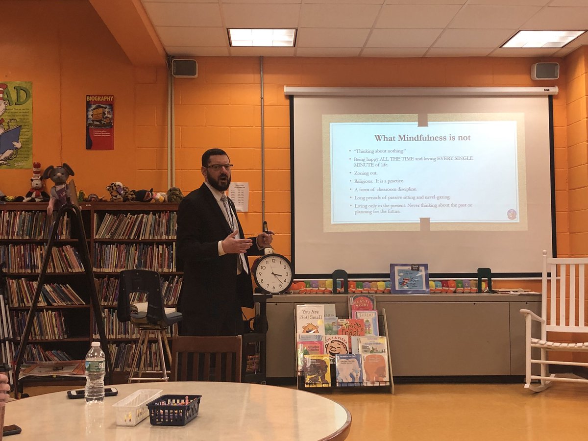 Mr. Mach leading our  New Teacher Mentoring Group through a mindfulness lesson. #gomules @MalverneUFSD @ViewMALVERNE @racheligross #personalpractice #mindfulteaching #teachingmindfulness