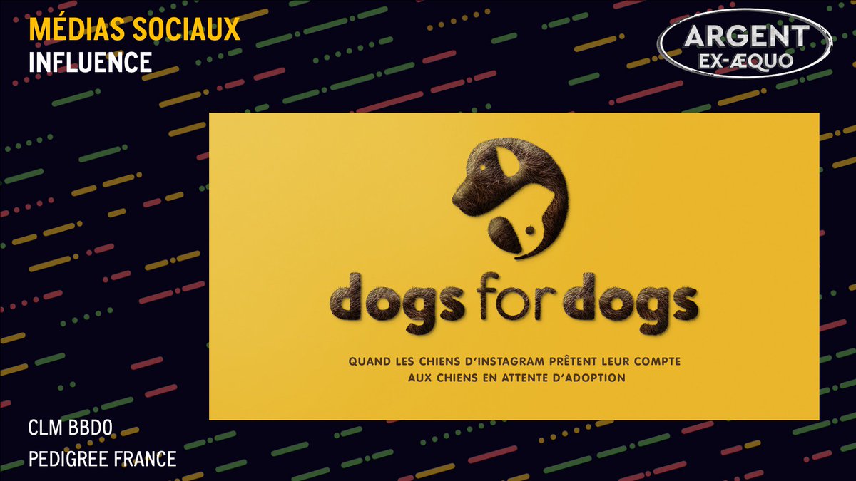 Strategies's tweet photo. #influence. Un second #ARGENT ex-aequo revient à Pedigree et @clmbbdo pour #Dogsfordogs. #gpstrat https://t.co/EAi958yGa4