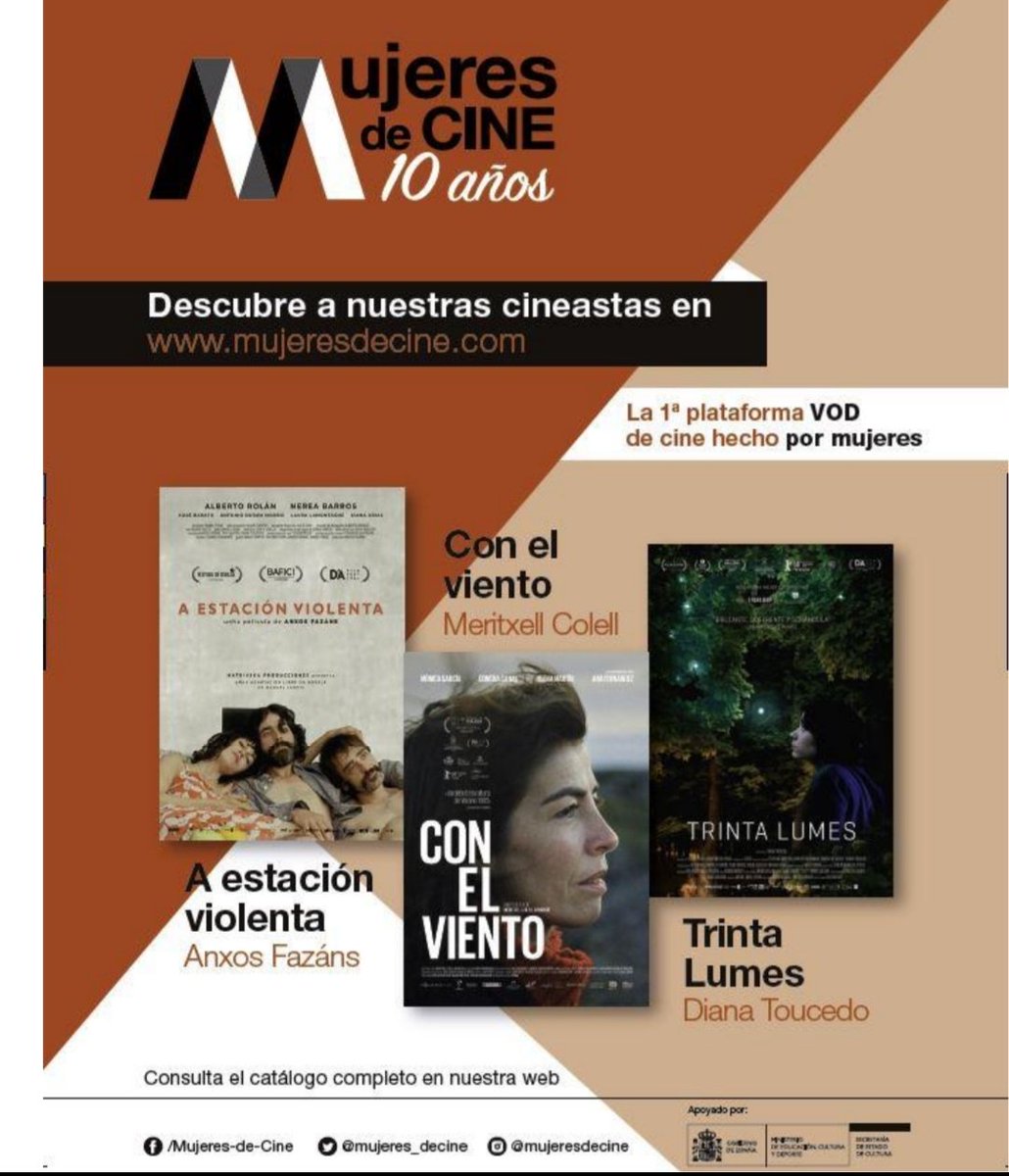 mujeres_decine's tweet photo. 🔥Ya estamos online 💎MUJERES DE CINE VOD💎 Teclea https://t.co/Y71Fq049mg y disfruta de un catálogo de 50 películas de directoras, y de los estrenos en exclusiva de A estacion violenta, Con el Viento y Trinta Lumes 💥 Gracias @FCinepormujeres por acoger la presentación https://t.co/n3kIHYcQtj