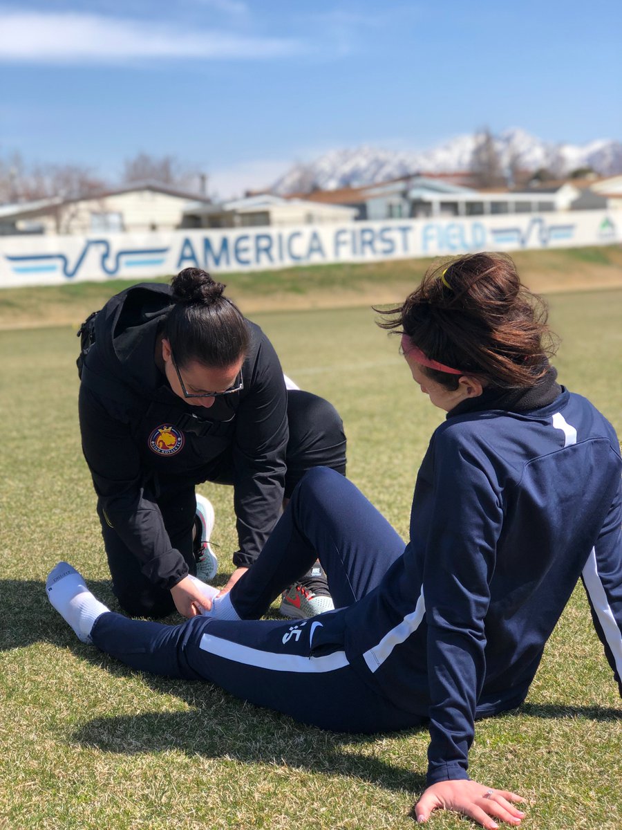 UtahRoyalsFC's tweet photo. Happy National Athletic Training Month to our awesome athletic trainer Emily Fortunato. Emily is our first line of defense for all injuries and illnesses. Thank you for providing Utah Royals with round the clock coverage. #natm2019 #ATsAreHealthCare #strongertogether https://t.co/VheRbStZdb