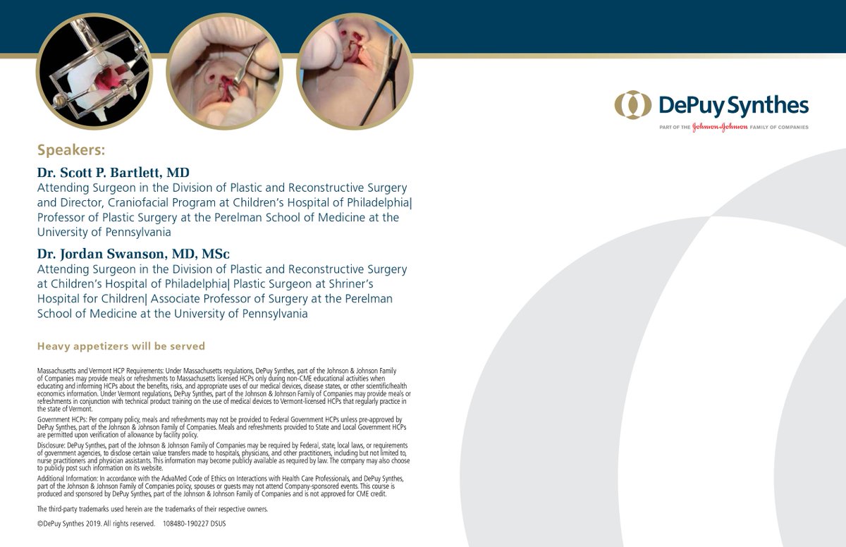 STSimulare's tweet photo. Great news! We are hosting the 2019 @AmerCleftPalate Cleft Workshop on April 11 in Tucson AZ with @DePuySynthes . The course will include a didactic session by leaders in the field... #cleft #cleftlip #cleftpalate #surgery https://t.co/Gd7zJZHNZu