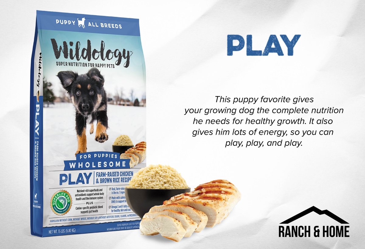 Did you know we carry Wildology Pet Food for puppies?!🐾 Stop by a Ranch & Home near you and get your puppy this deliciousness!🐶 #ThinkRanchAndHome #RanchAndHome #Wildology #PetFood #Puppies