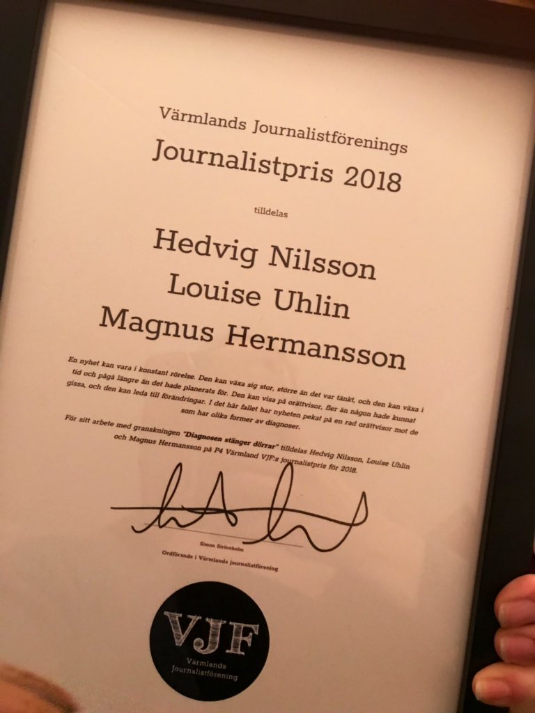 louiseuhlin's tweet image. Två saker ska man veta. 1. @Givdeh har outtröttligt drivit den här granskningen vidare, utan henne - inget pris. 2. Granskningen hade aldrig blivit av utan de personer som ställt upp och sagt vad de tycker. Tacksam och glad!