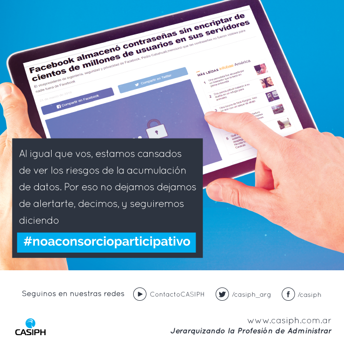 casiph_arg's tweet photo. 👉 Al igual que vos estamos cansados de ver los riesgos de la acumulación de datos. Por eso no dejamos dejamos de alertarte. Decimos, y seguiremos diciendo #noaconsorcioparticipativo >> Leé la nota completa https://t.co/4SU2TLMzwf

#CASIPH
🌐 https://t.co/FaMekPrVAP https://t.co/GkI529vc5r