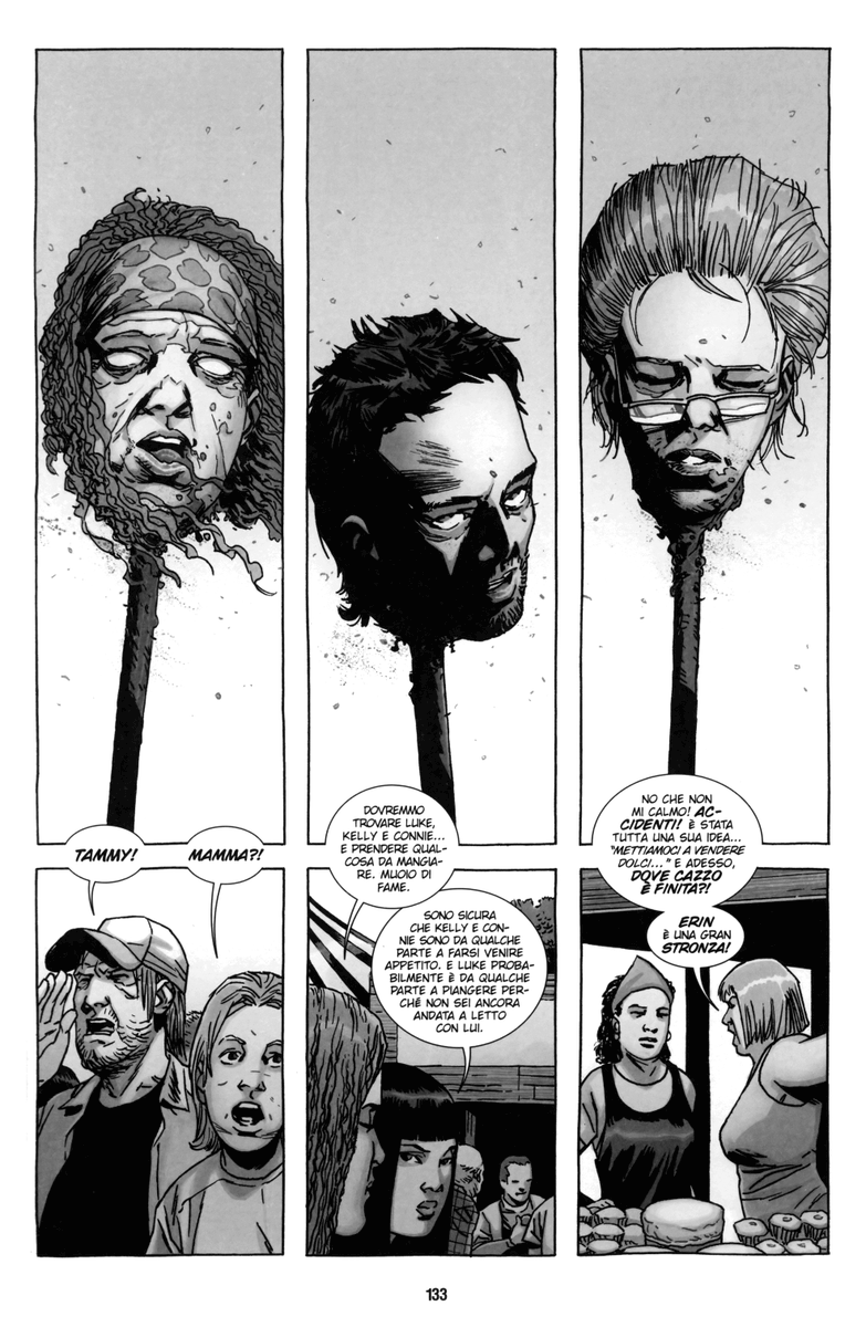 WalkingDeadIT's tweet photo. Nel fumetto è andata leggermente in maniera diversa. L'ultima testa sulla picca era di Re Ezekiel #TheWalkingDead https://t.co/fdZnyDIhXk