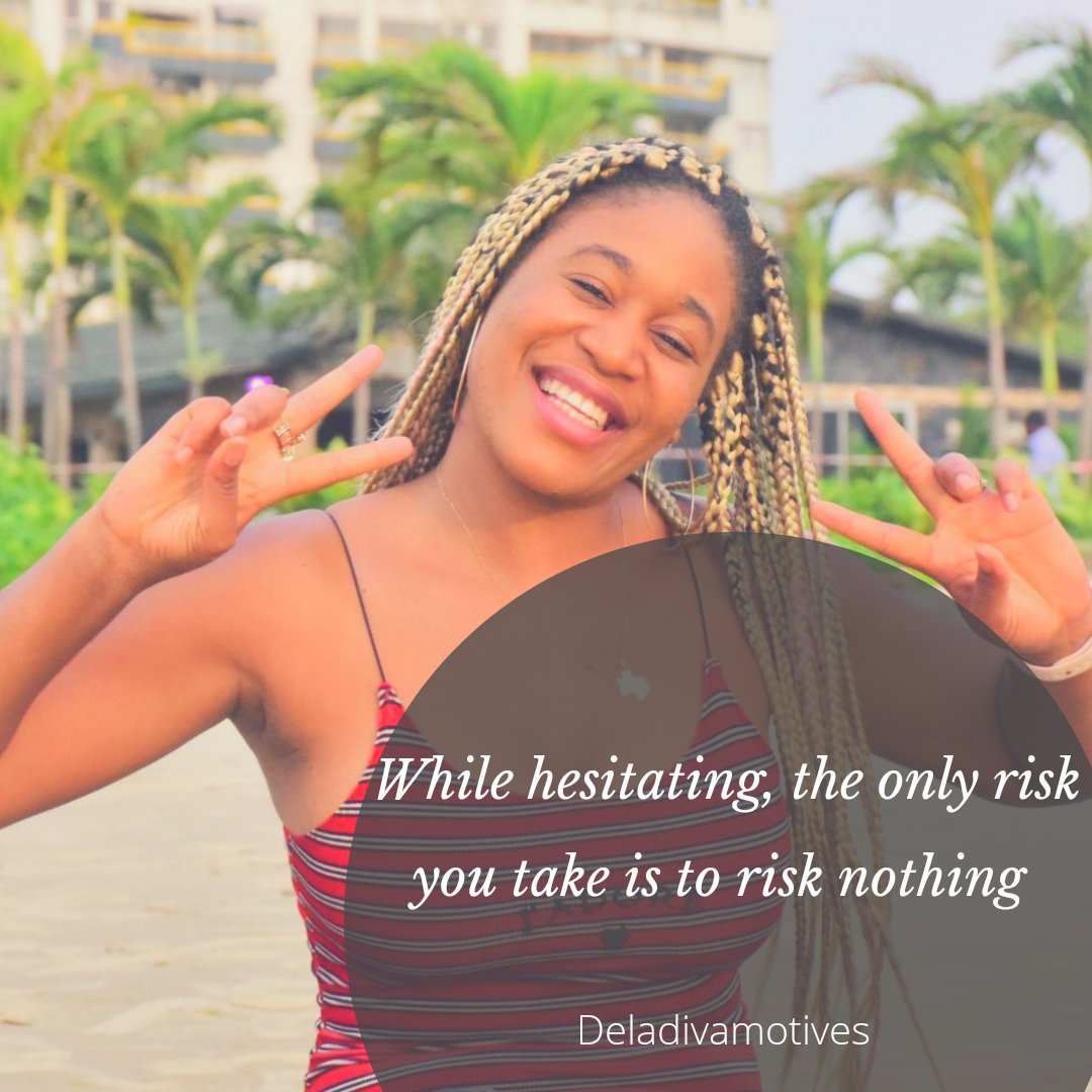 deladivamotives's tweet photo. Hesitation is not an option, go get your dreams! 💪🏾
#Motivation #MotivationalQuotes #inspiration #PositiveVibes #positivethinking #goals #dreambig #dreambigger #Focus #borntoimpact #deladivamotives #smile #persistence #YouGotThis https://t.co/nFQC551Dba
