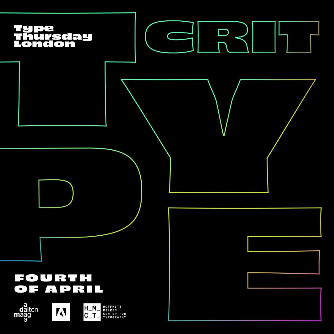 TypeThursdayLON's tweet photo. CRIT SPOTS OPEN!!! Got a design project that you cannot figure out? We can help! Get insight from the London design community! Sign up today and show your work at our next event on April 4 @DaltonMaag  Thanks for the artwork @rgualdesi 👏#typethursdaylon https://t.co/bnRNTwJYFO https://t.co/0OCUjGlW4m