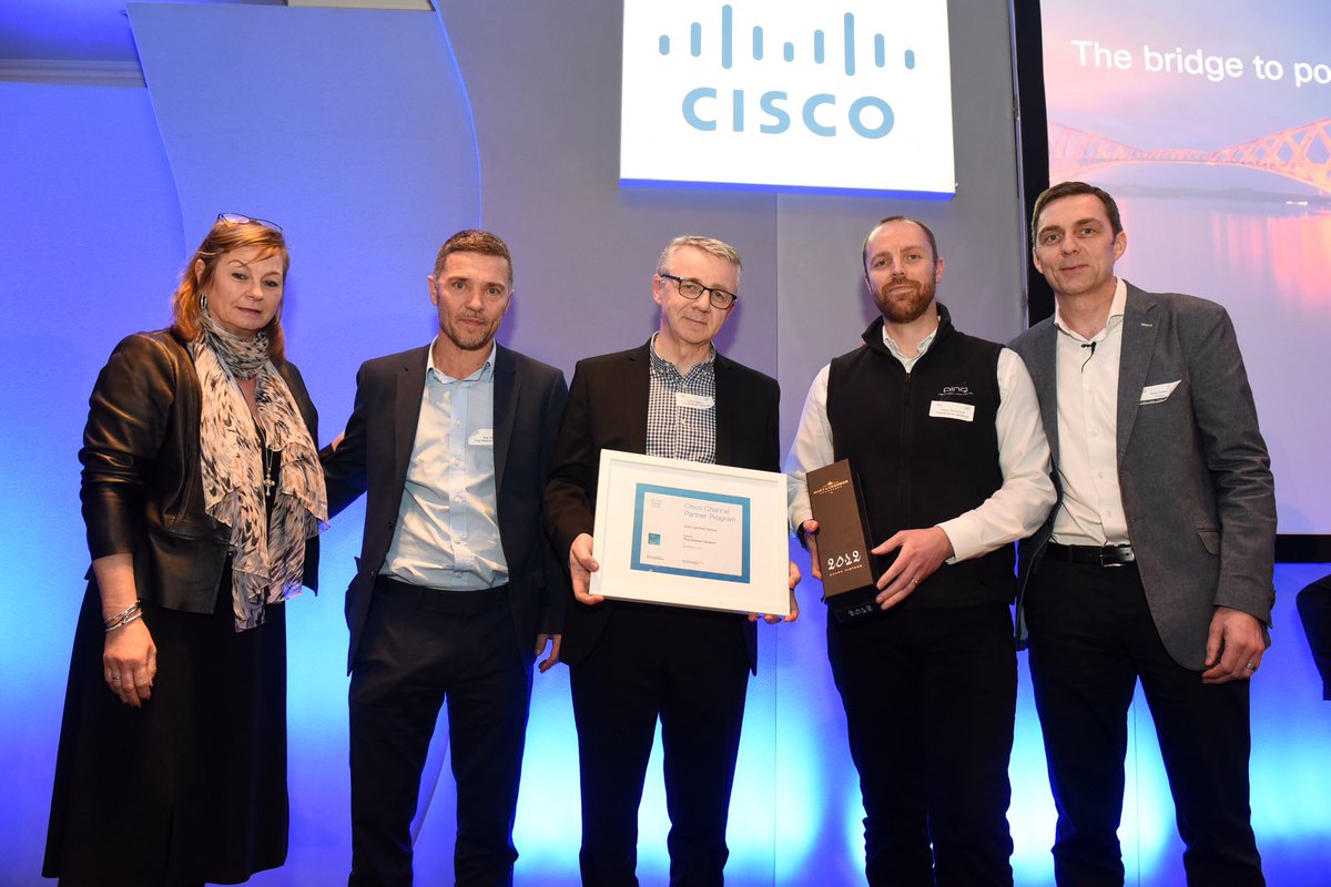 tgribben's tweet photo. Part one of the #CSPF19 over. What a way to close by @awhitty66 announcing @PingnsUK achieving Cisco Gold Partner status. Congratulations and we’re all delighted for you guys🍾🍾@CiscoPartnerSco @CiscoUKI https://t.co/meUfDmfXxw