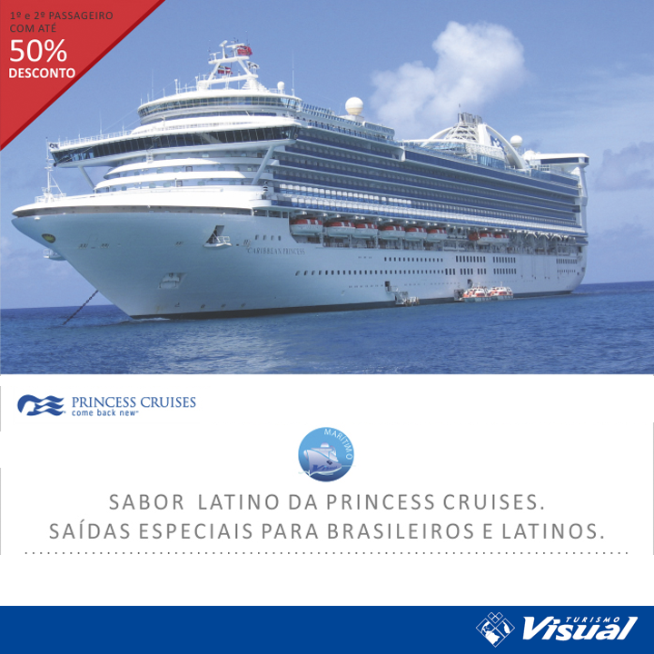 visualturismo's tweet photo. O pacote “Princess Cruises - Sabor Latino” oferece a promoção 1º e 2º passageiro com até 50% de desconto e saídas especiais para brasileiros e latinos! Fale com seu Agente de Viagens da Visual e faça sua reserva!
#visualturismo #princesscruises #caribe #américalatina #promoção https://t.co/mNEqAj56Ed