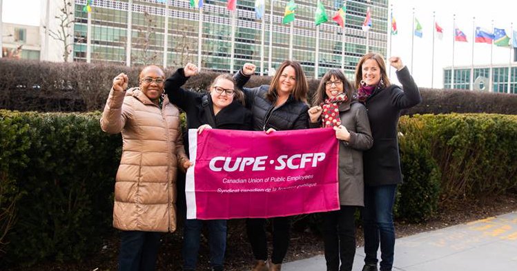 CUPE joined 180 union women from 42+ countries to fight for the rights of women &amp; girls @ the 63rd annual session of the <a href="/UN/">United Nations</a> Commission on the Status of Women in NYC. The session focused on public services as key to fighting inequality. #canlab #CSW63 
cupe.ca/cupe-joins-glo…