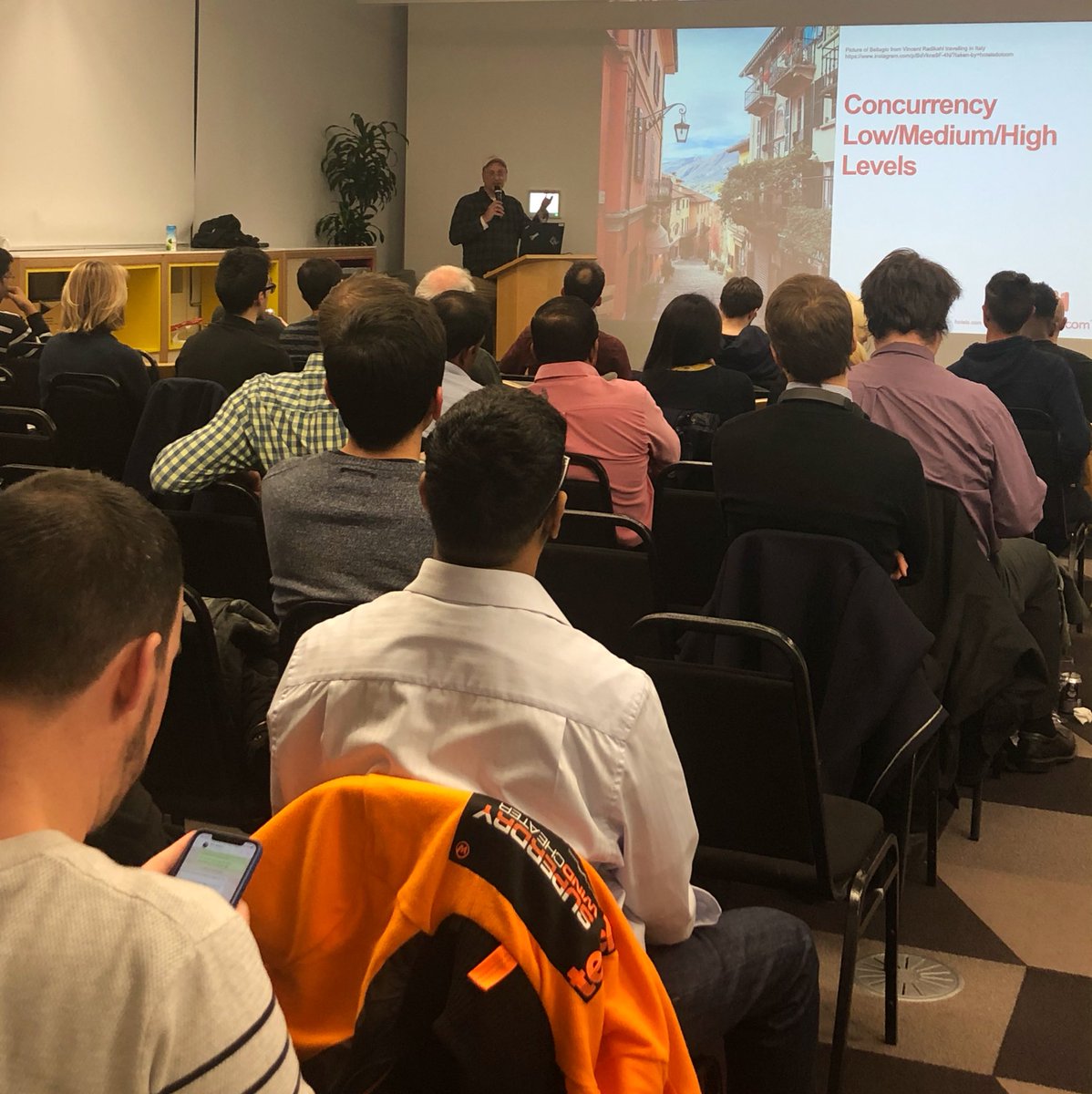JennaPrescott09's tweet image. Jack Shirazi is up next and as he works for @hotelsdotcom @ExpediaGroup he is throwing in his top places to visit along with java concurrency #lifeatexpedia #javameetup