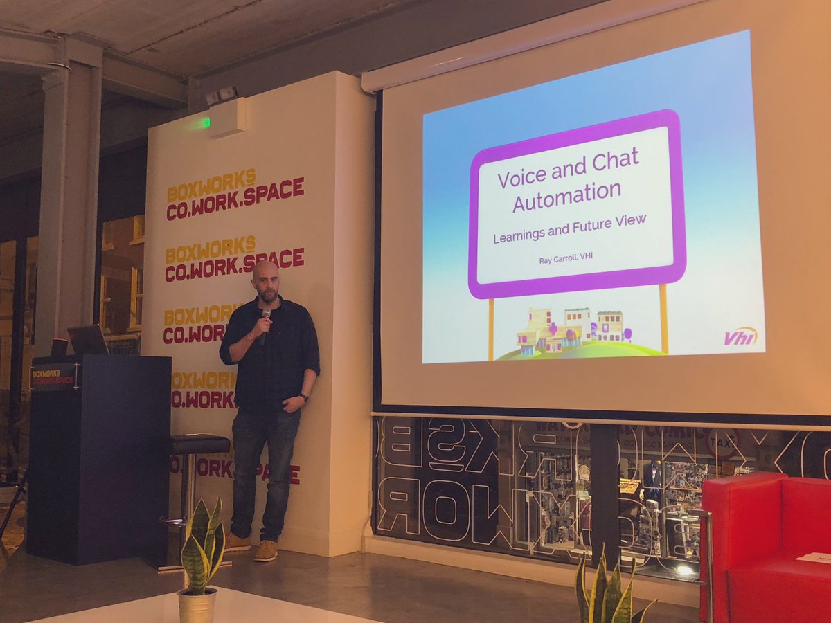 Voice and Chat automation talk underway at <a href="/WaterfordTech/">Waterford Tech Meetup</a> #voice #ai