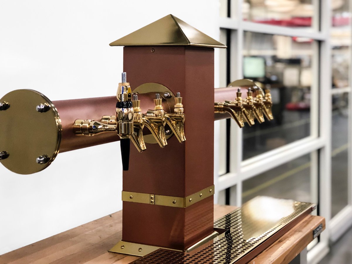 MicroMatic's tweet photo. Another customerโs vision brought to life with a #MicroMatic custom tower ๐ป This 8 product tower is powder coated in Copper Coin and Transparent Brass.
โข
โข
#EverythingOnTap #CustomTower #CustomBeerTower #Draft #OnTap #BeverageDispensing #MicroMaticUS https://t.co/72vYGW8NgN