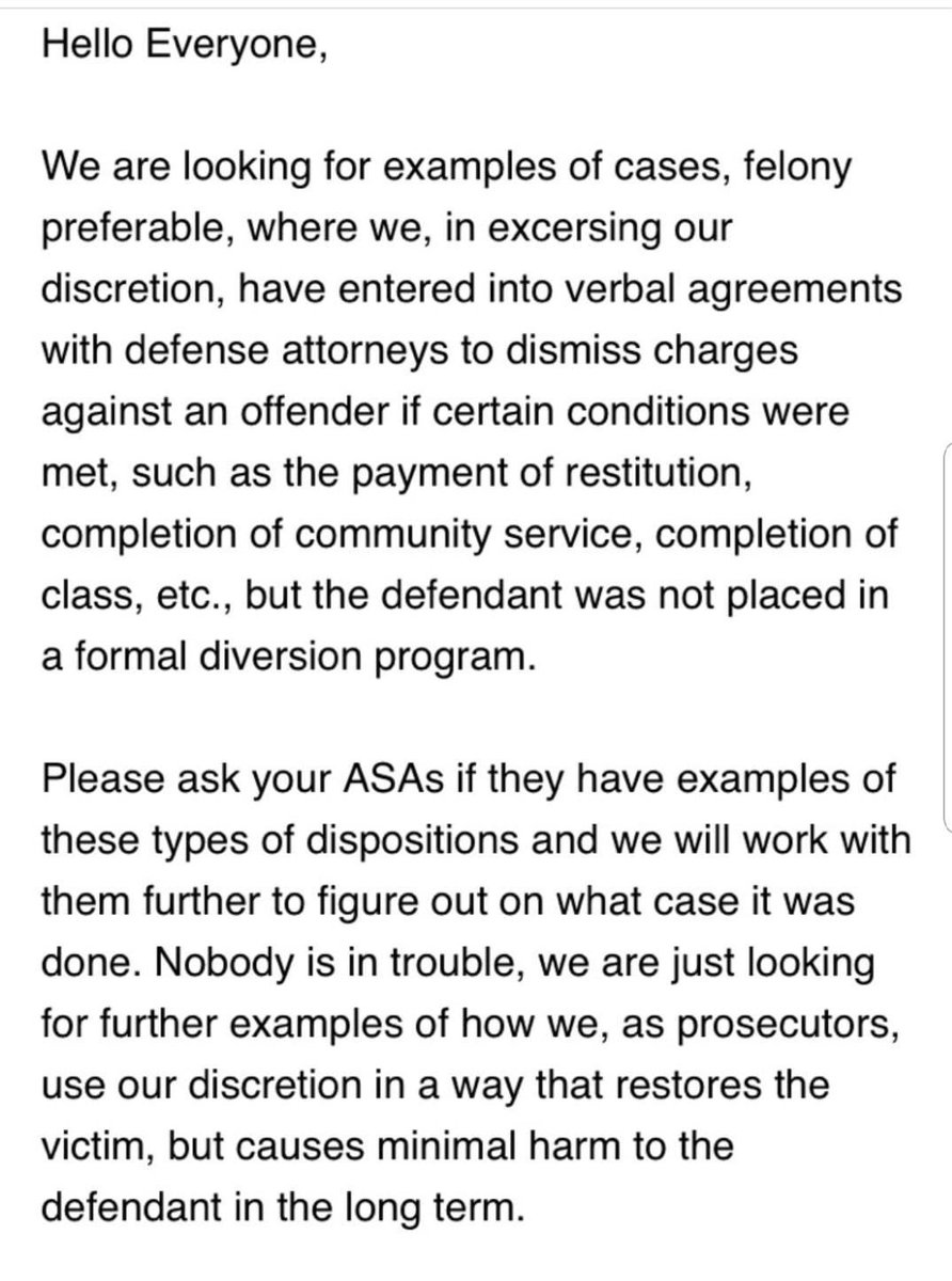 MaryAnnAhernNBC's tweet photo. NEW:   Internal memo sent this morning to Supervisors at the Cook County State’s Attorney’s Office, as the office looks to manage the fallout #Smollett https://t.co/AQD8da27Hp