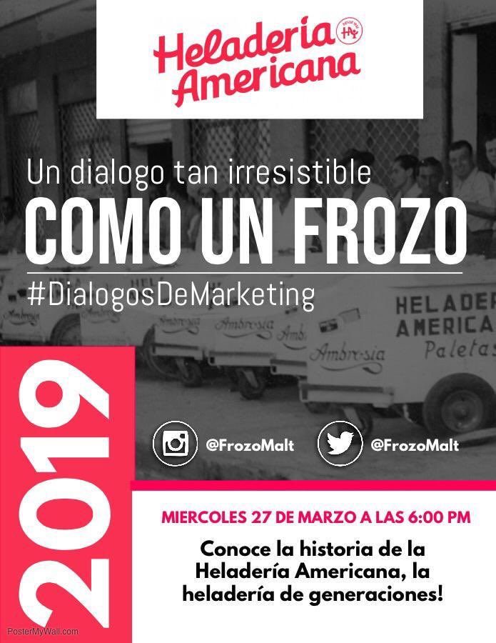 cortes___'s tweet photo. Hoy en #DiálogosdeMarketing estaré en @FrozoMalt conociendo la interesante historia detrás de la Heladería Americana. ¡Nada como un diálogo tan irresistible como un frozo! @lidacabrera @ComSocUN @FeriaComUN https://t.co/slE9emT04Y