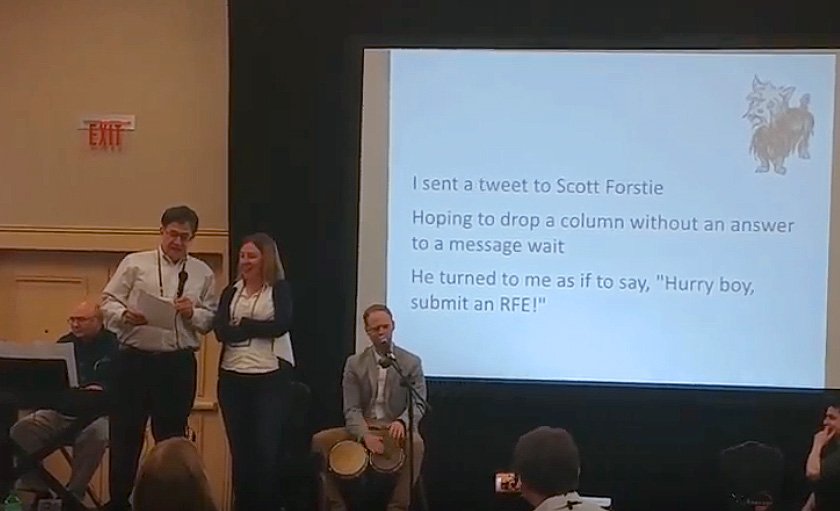 SiDforIBMi's tweet photo. New performance by the #RPGFive at the #RPGDB2Summit features two odes to the #IBMi — "Rochester" and "Fix This Program." https://t.co/FIvRh23t2f https://t.co/GsCRVt2N0g