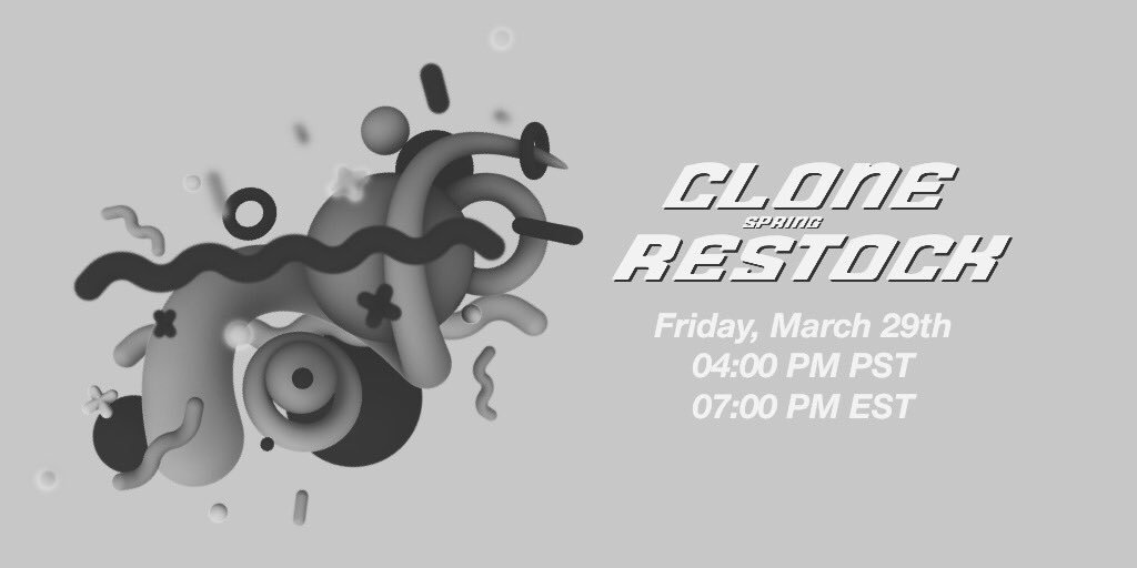 clonebotio's tweet photo. CLONE SPRING RESTOCK THIS FRIDAY, MARCH 29TH !
04:00 PM PST. We rarely restock so here’s your chance! Pricing is $10/month, if you want more details on what clone is/how it works feel free to dm us 😁 https://t.co/BQStBrX52v