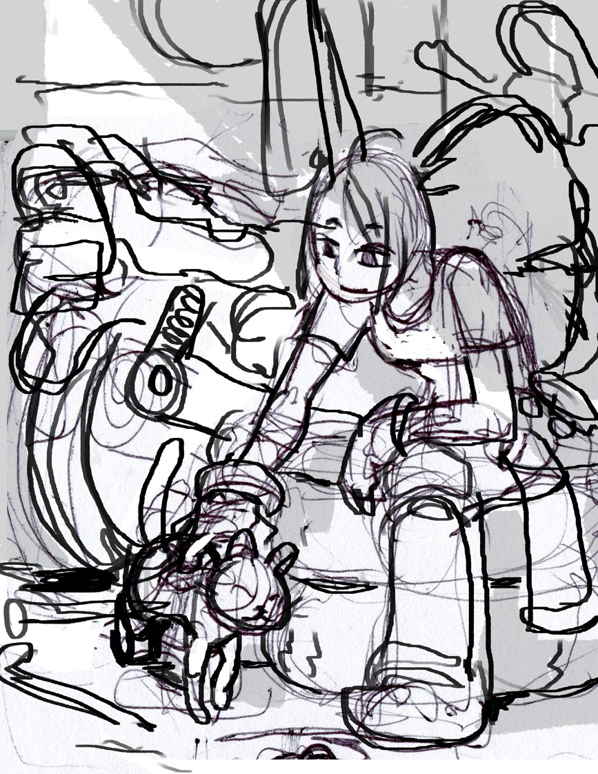 Some unused compositions/sketches for the Akira piece I did for the Udon Fighting Tribute some years back. I always feel like "maybe I'll go back and finish these" but I guess just in case I don't, here's something at least haha.