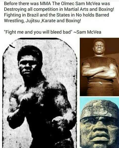 nubia_watu's tweet photo. The Olmec Sam McVea or McVey 1884-1921. Hall of Fame Heavyweight boxer. KO'd a jujitsu expert, MMA style in 10 seconds. 
3rd pic w/ Jack Johnson who called him "the toughest man I ever fought" https://t.co/uTZPHGQlOM