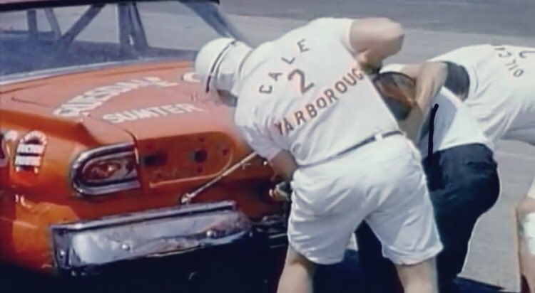 Rare shot of Cale behind the wheel of a ‘58 Ford Fairlane .... and a gasman in shorts ⛽️😳🏁 #TeamUniforms #GoodOldDays