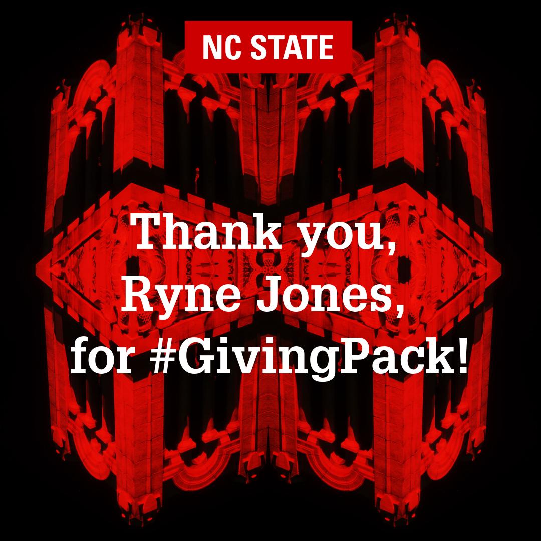 <a href="/MonsieurJones/">Ryne A Crout Jones, MPA</a>  #NCState graduates more North Carolina residents than any university. By #GivingPack, you’ve invested in the future of our state. Thank you for your gift to <a href="/caldwellfellows/">Caldwell Fellows</a>!